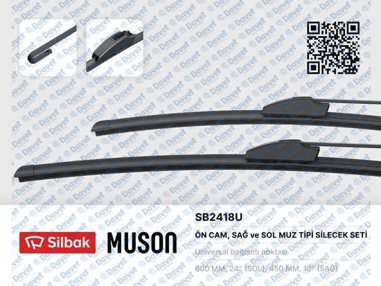 SILBAK SB2418U Silecek Supurgesi Tk 600/450mm (Muz Tipi) Insignia 07-08 -Duster- I30 - Ceed